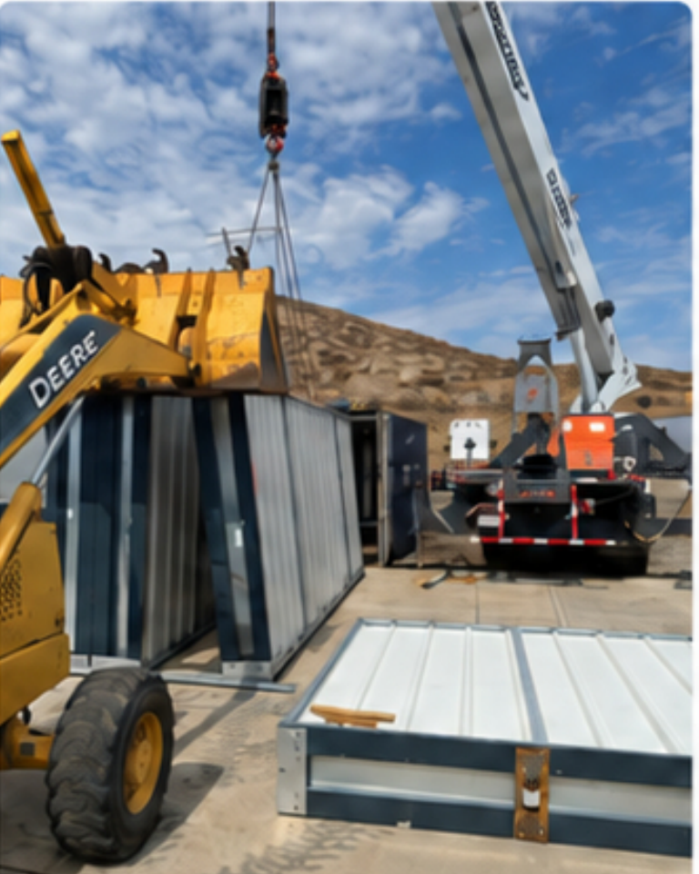 EROUnits base positioned at the assembly site